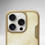 Nimmy Premium Embroidered Leather Case - NIMMY Big Eyes Series with Metal Camera Ring for the iPhone 16 series - Style 3