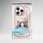 Nimmy Premium Embroidered Leather Case - NIMMY Big Eyes Series with Metal Camera Ring for the iPhone 16 series - Style 6