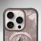 Nimmy Premium Embroidered Leather Case - NIMMY Fantasy Animal Series with Metal Camera Ring for iPhone 16 Series - Style 3