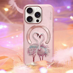 Nimmy Premium Embroidered Leather Case - NIMMY Fantasy Animal Series with Metal Camera Ring for iPhone 16 Series