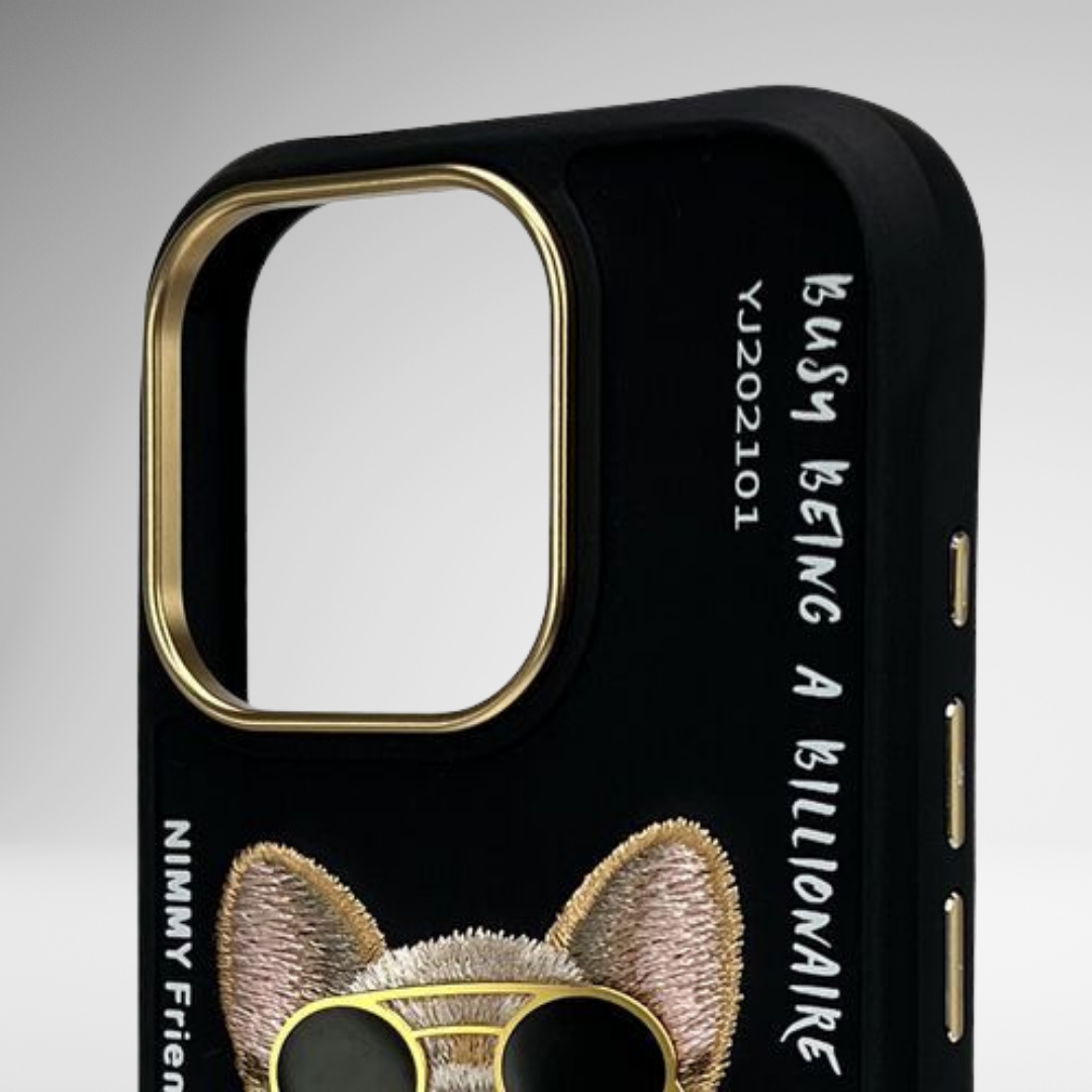 NIMMY Glasses Cool Pug Chain Series with Metal Camera Ring for the iPhone 16 series