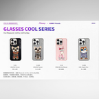 Nimmy Premium Embroidered Leather Case - NIMMY Glasses Cool Pug Chain Series with Metal Camera Ring for the iPhone 16 series - Style 5