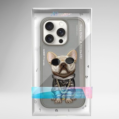 NIMMY Glasses Cool Pug Chain Series with Metal Camera Ring for the iPhone 16 series