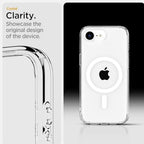 Protective Apple iPhone Back Cover - New Ultra Hybrid MagFit Back Case for iPhone 16e (Transparent Clear) - Style 2