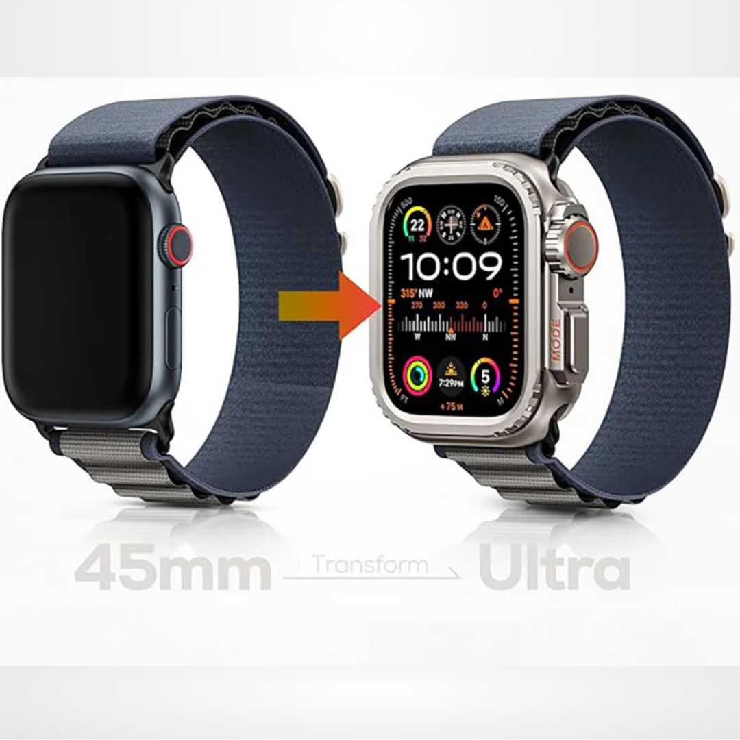 New Metal Convert to ULTRA Bumper Case for iWatch 44/45/46/49mm (TITANIUM) Mobile Case by CoverMeUp - Style 2