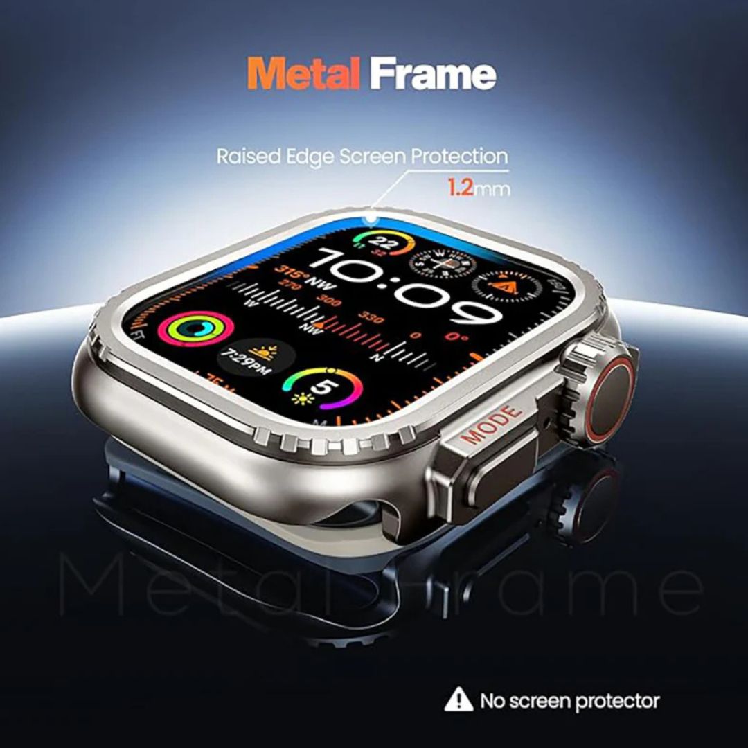New Metal Convert to ULTRA Bumper Case for iWatch 44/45/46/49mm (TITANIUM) Mobile Case by CoverMeUp - Style 3