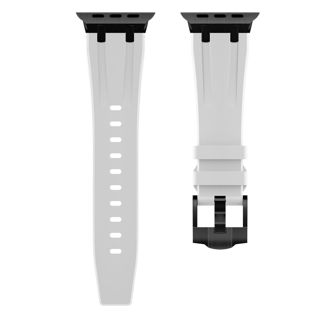 New Style Silicon Watch Band With Metal Connectors 42/44/45 & 49mm (Black & White) Mobile Case by CoverMeUp