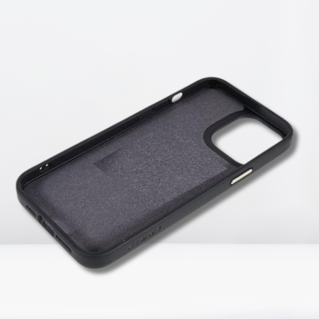 Nimmy 3D Pug Leather Mobile Case for iPhone 13/14 Pro Max (Black)