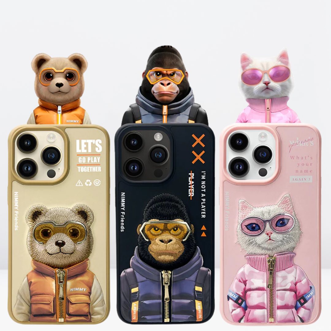 Nimmy Cool winter Jacket & 3D Embroidery Case for iPhone 14 Pro