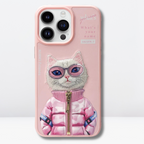 Nimmy Premium Embroidered Leather Case - Nimmy Cool winter Jacket & 3D Embroidery Case for iPhone 14 Pro - Style 6