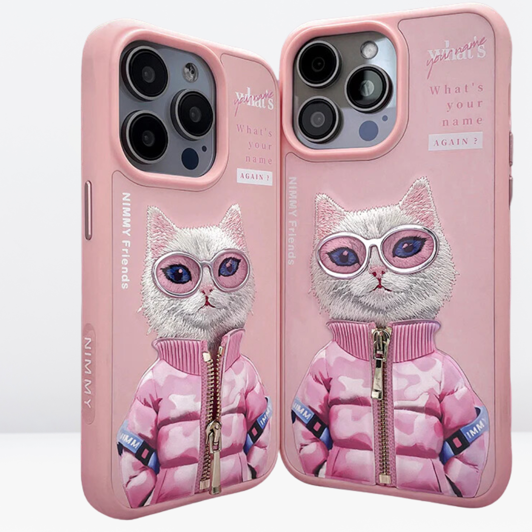 Nimmy Cool winter Jacket & 3D Embroidery Case for iPhone 14 Pro