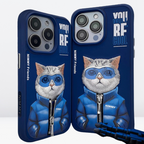 Nimmy Premium Embroidered Leather Case - Nimmy Cool winter Jacket & 3D Embroidery Case for iPhone 14 Pro - Style 10