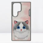 Nimmy Premium Embroidered Leather Case - Nimmy Friends 3D Embroidery Leather Case for the Samsung S24 Ultra ( Big Eyes Series) - Style 5