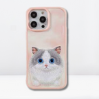 Nimmy Premium Embroidered Leather Case - Nimmy Premium Big Eyes Back Case for iPhone 14/Pro/Pro Max - Style 6