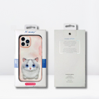 Nimmy Premium Embroidered Leather Case - Nimmy Premium Big Eyes Back Case for iPhone 14/Pro/Pro Max - Style 8