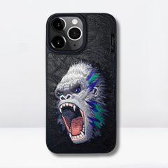 Nimmy (Dazzling Series) Luxury Faux Leather Back Case for iPhone 15 (GORILLA)