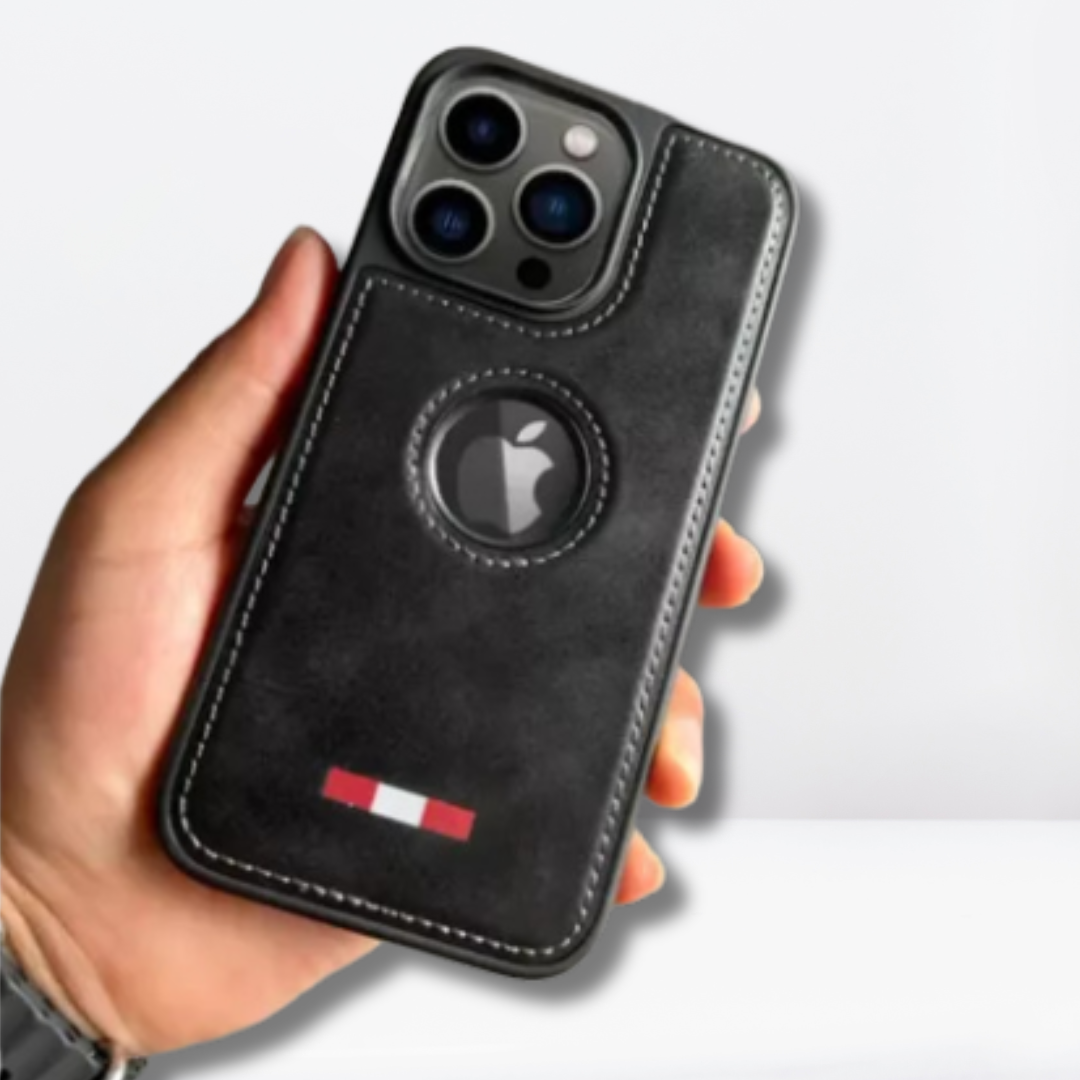 Nobble Collection Leather Logo Cut Case iPhone15 Series (Brown)