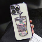 Transparent Glitter Star Drink Cup and Straw Case Mobile Case by CoverMeUp - Style 8