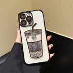 Transparent Glitter Star Drink Cup and Straw Case Mobile Case by CoverMeUp - Style 9