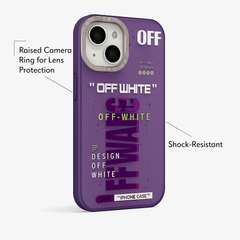 OFF-WHITE Style Designer Case for iPhone – Trendy Shockproof Back Cover