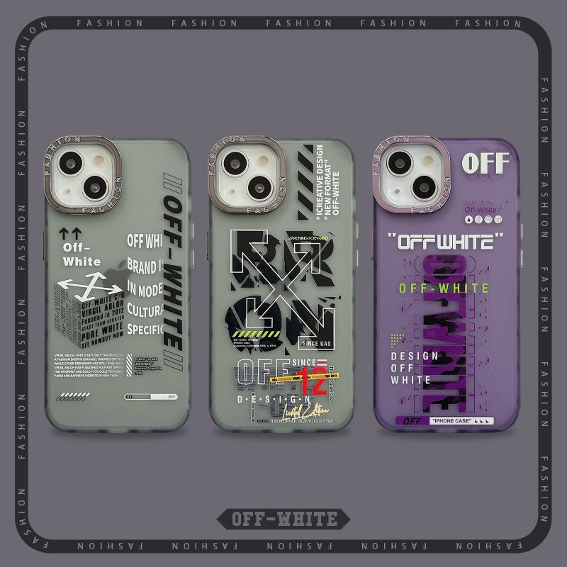 OFF-WHITE Style Designer Case for iPhone – Trendy Shockproof Back Cover