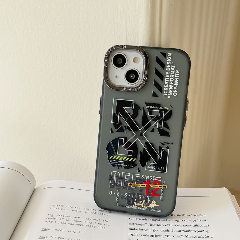 OFF-WHITE Style Designer Case for iPhone – Trendy Shockproof Back Cover