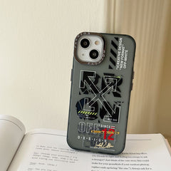 OFF-WHITE Style Designer Case for iPhone – Trendy Shockproof Back Cover