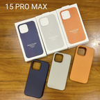 Protective Apple iPhone Back Cover - OG Leather Magsafe Case with IC Working for iPhone 15 Pro Max - Style 3