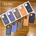 Protective Apple iPhone Back Cover - OG Leather Magsafe Case with IC Working for iPhone 14 Pro - Style 4