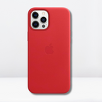 Protective Apple iPhone Back Cover - OG Leather IC MagSafe with Logo Back Case for iPhone 15 Pro/15 Pro Max (RED)