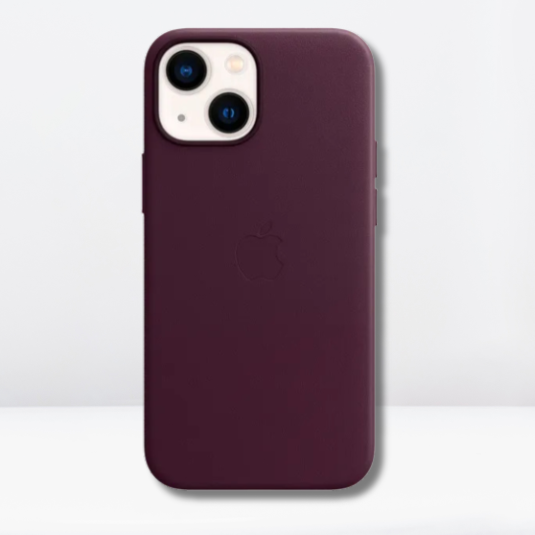 OG Leather IC MagSafe with Logo Back Case for iPhone 15 Pro/15 Pro Max (DARK CHERRY)