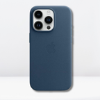 Protective Apple iPhone Back Cover - OG Leather MagSafe Case with Logo for iPhone 16 Series (MIDNIGHT BLUE)
