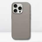 Protective Apple iPhone Back Cover - OG Leather MagSafe Case with Logo for iPhone 16 Series (TITANIUM GREY)