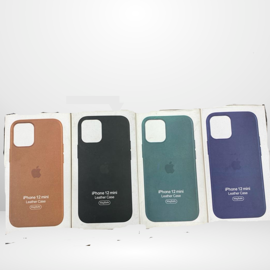 Protective Apple iPhone Back Cover - OG Leather Case With Logo for iPhone 12 mini / 13 Mini (Without Magsafe) - Style 3
