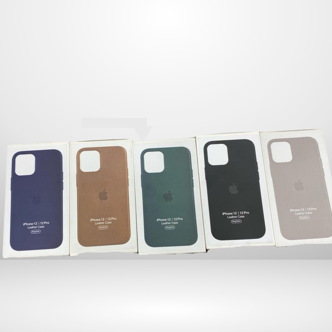 Protective Apple iPhone Back Cover - OG Leather Case With Logo for iPhone 12/Pro/Pro max (Without Magsafe) - Style 3