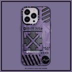 Protective Apple iPhone Back Cover - Off-White Style Purple Case for iPhone 14 Pro Max – Urban Matte Finish