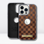 Protective Apple iPhone Back Cover - OneGif PU Leather Back Case with Logo Cut View for iPhone (Brown)