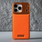 Protective Apple iPhone Back Cover - Luxury Leather Metal iPhone Case with magsafe - Style 11