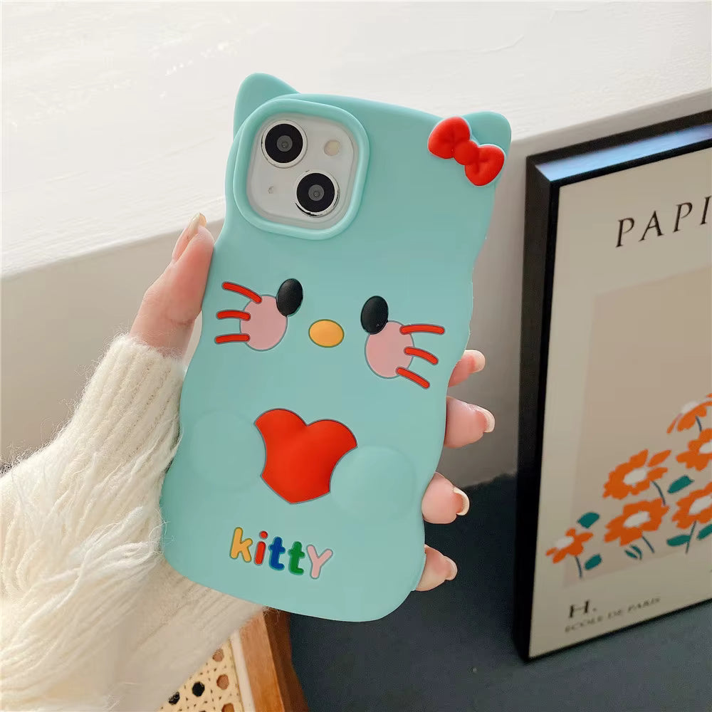 Cartoon Silicone Case for iPhone for Kids Girls and Womens