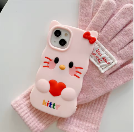 Cartoon Silicone Case for iPhone for Kids Girls and Womens