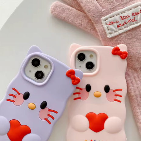 Cartoon Silicone Case for iPhone for Kids Girls and Womens