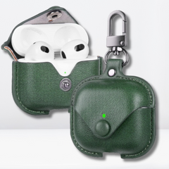PU Leather Portable AirPods 3 Case (Green Color)