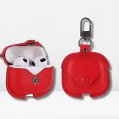 PU Leather Portable AirPods 3 Case (Red Color)
