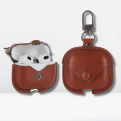 PU Leather Portable AirPods 3 Case (Tan Brown Color)