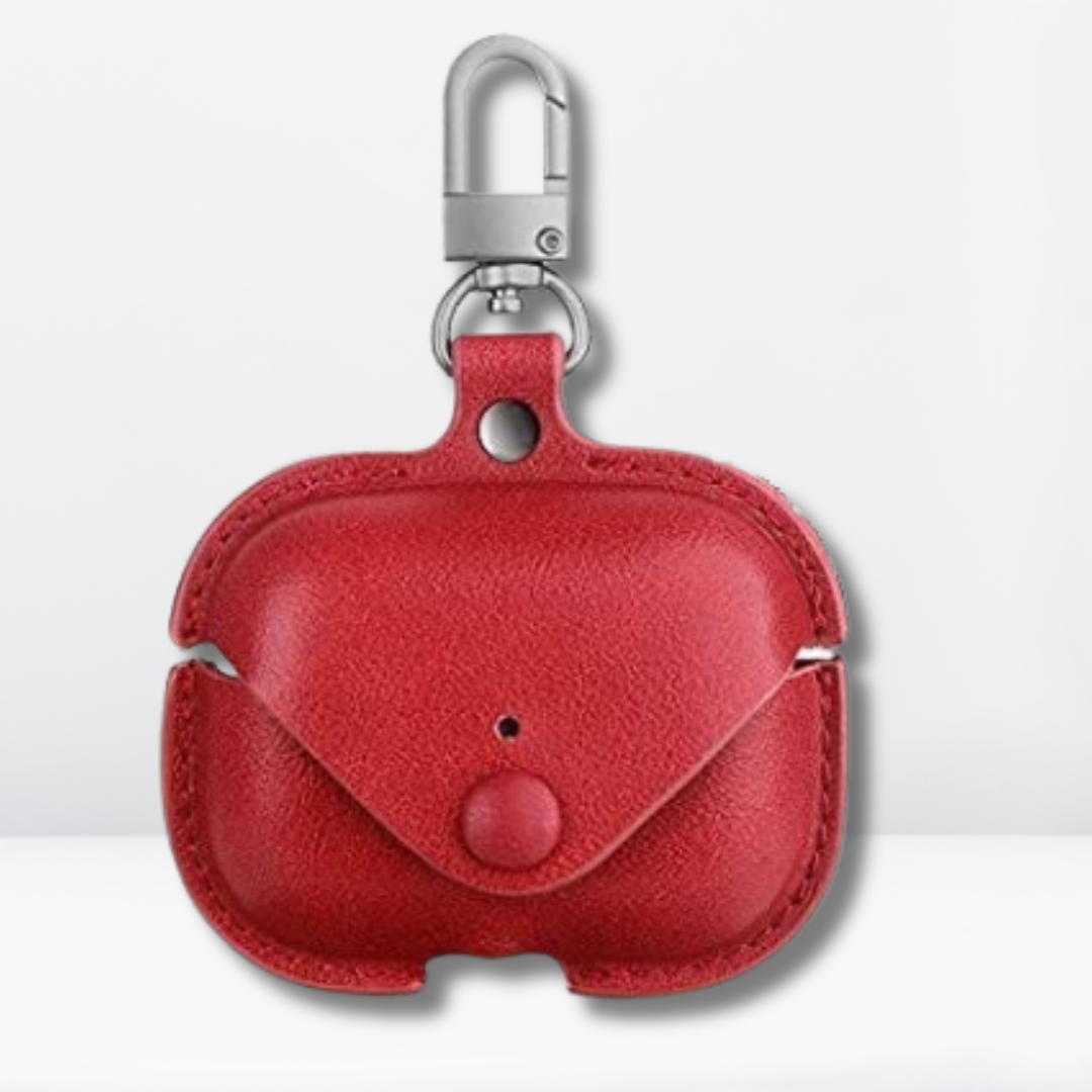 PU Leather Portable AirPods Pro /Pro 2 Case (Red Color)