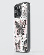 Girls Aesthetic Mobile Cover (Black Pink Butterfly) Mobile Case by CoverMeUp - Style 3