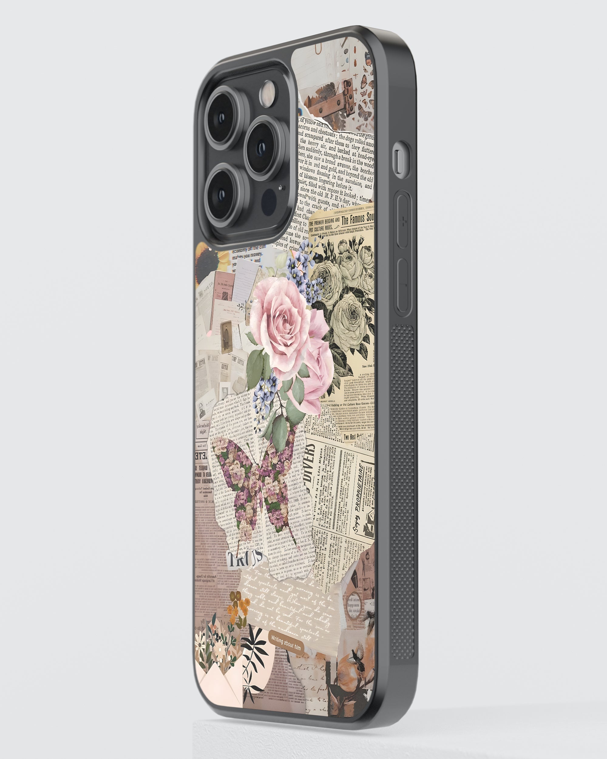 Girls Aesthetic Mobile Cover (Flowers and Pages) Mobile Case by CoverMeUp - Style 3