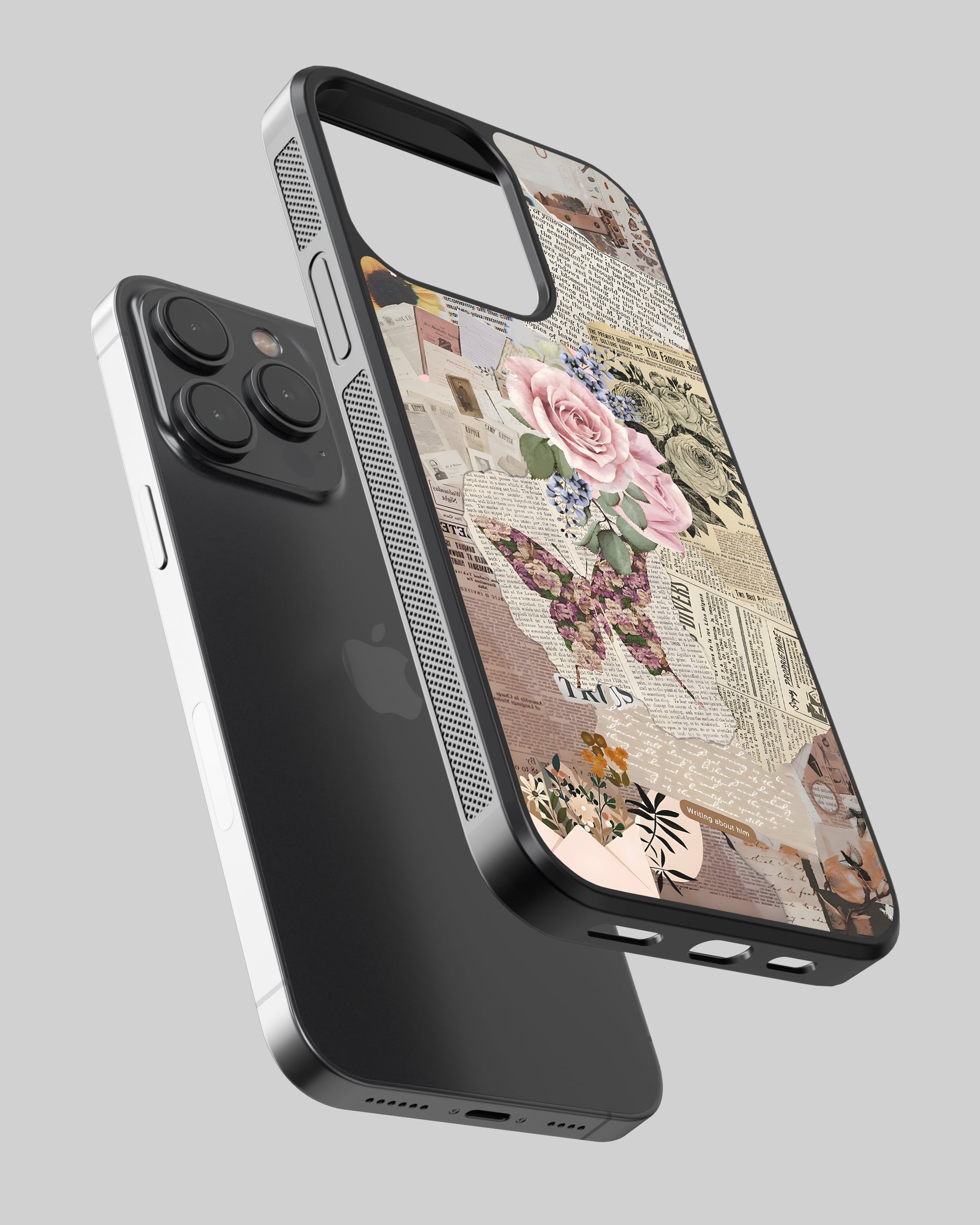 Girls Aesthetic Mobile Cover (Flowers and Pages) Mobile Case by CoverMeUp - Style 2