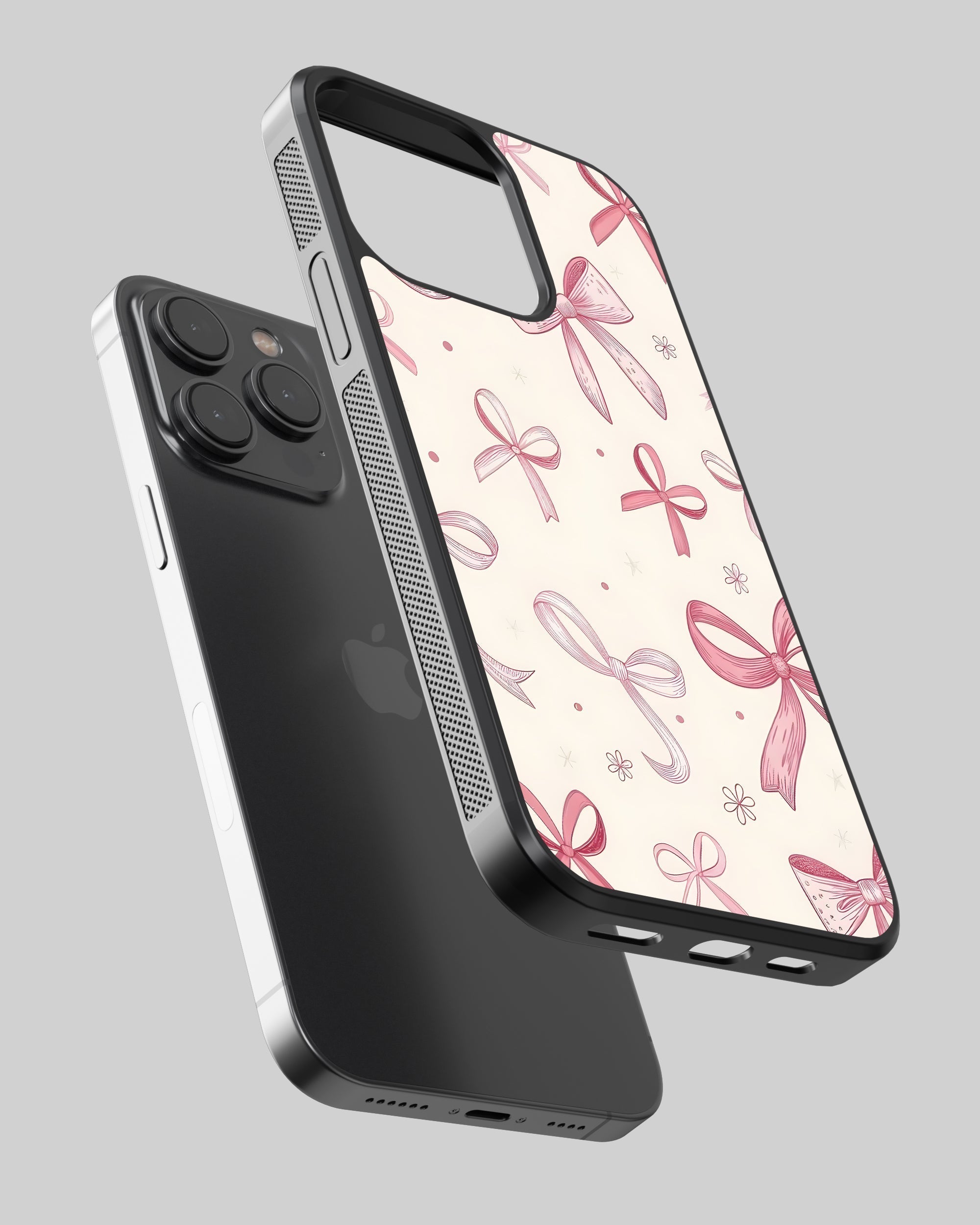Girls Aesthetic Mobile Cover (Pink Bows) Mobile Case by CoverMeUp - Style 2