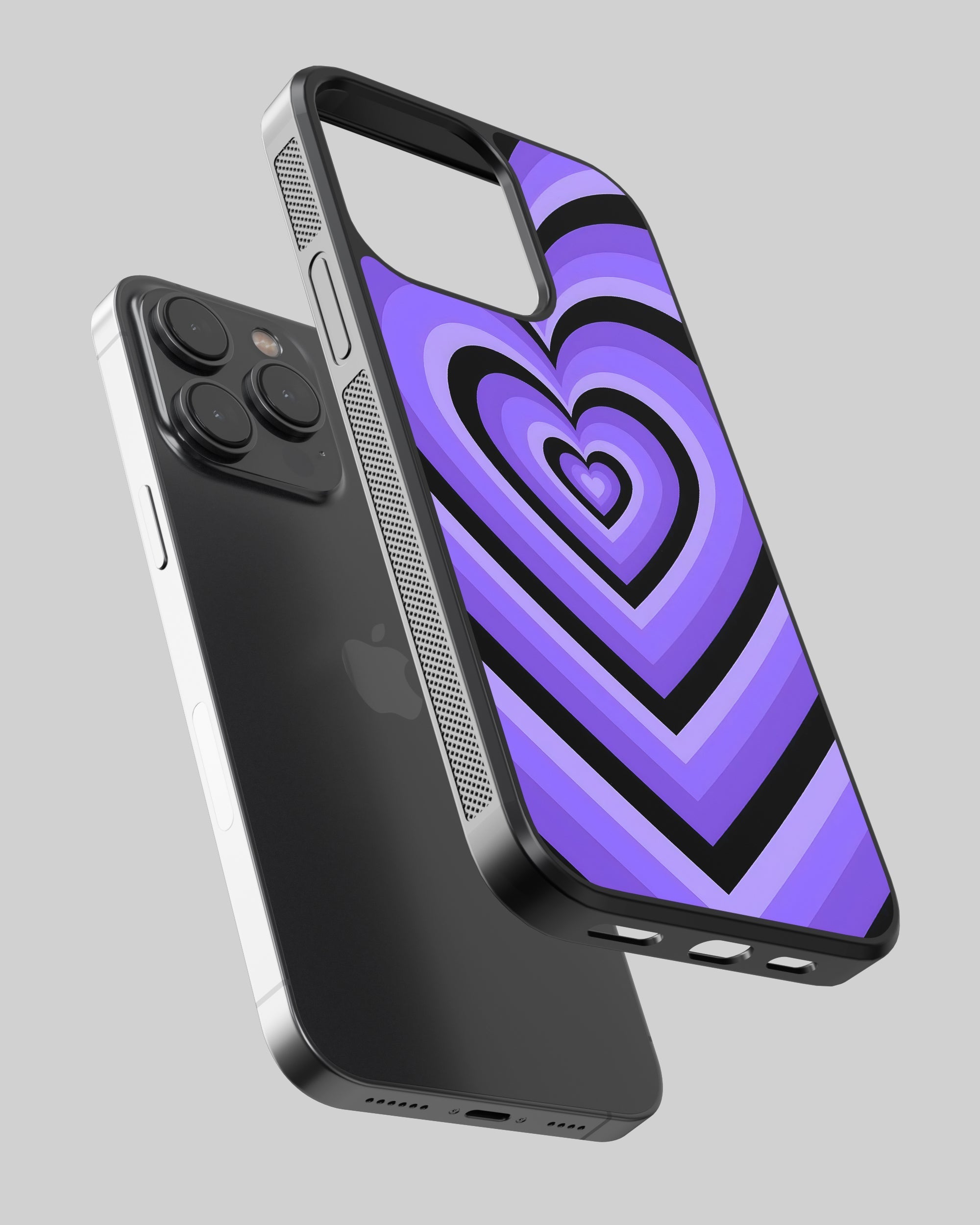 Y2K Mobile Cover (Purple Hearts) Mobile Case by CoverMeUp - Style 2